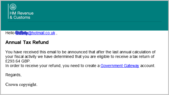 HMRC phishing email